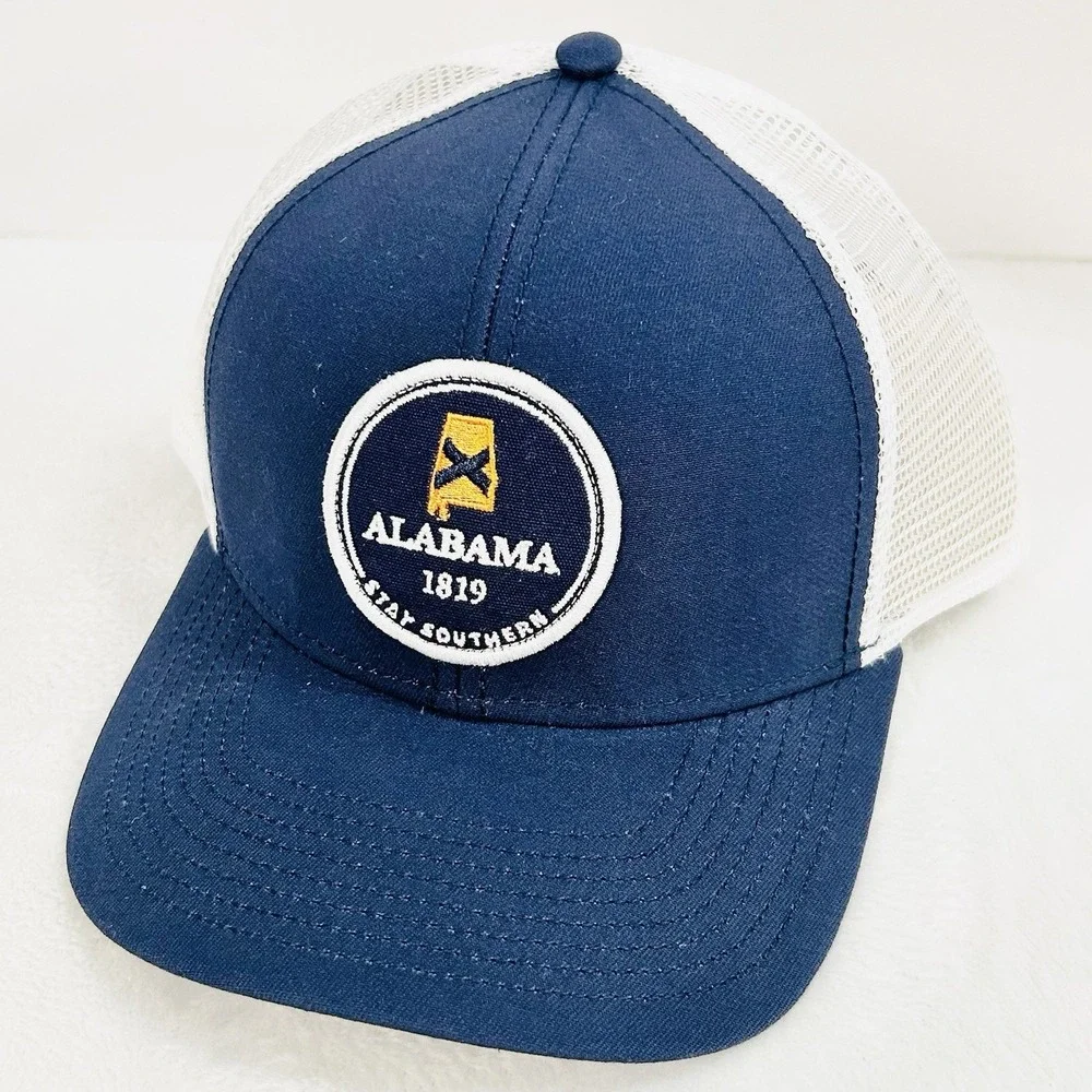 The‎ State Company Alabama Circle Patch Trucker Hat Cap Adjustable Dark Blue